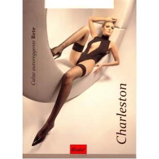 Ander Charleston samodržící síťované punčochy malá oka